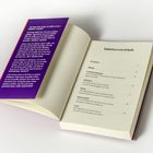 Ein Inhaltsverzeichnis mit Themen wie Selbstbestimmung und Schönheit. Links Zitate von Persönlichkeiten auf lila Hintergrund.