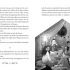 Text: 
Dialog über Liz und eine Abstimmung, dann Kuscheln im Matratzenlager. 
Illustration: Vier Mädchen im Zelt mit Lichterketten.