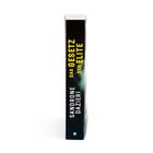 Buchtitel auf dem Buchrücken: "Das Gesetz der Elite". Darunter: "Sandrone Dazieri". Schwarz mit gelber und weißer Schrift.