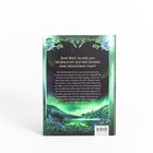 Ein Text beschreibt eine magische Welt mit Nordlichtern, Elfen, Geysiren und einem Geheimnis über Vulkane; es gibt ein Logo.