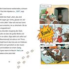 Text: „Mäh!“, „Hach“, „Später... Krach! schepper!! HATSCHI!! Hatsch... Noch später... Rülpser!“ 
Illustration von Alpakas, Katze, Krug.