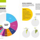 Links: Kreisdiagramm weltweit gesprochener Sprachen. Rechts: Text über Deutsch als Fremdsprache und Verteilung nach Kontinenten.