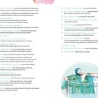 Seite mit fortlaufenden nummerierten Aktivitäten von 23 bis 50. Links ist eine Illustration einer Person, die strickt. Unten rechts sitzt jemand in einem Bottich.