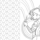Illustration: Zwei Frauen stehen Rücken an Rücken, halten jeweils ein Schwert und einen Stab, umgeben von Kreismustern.