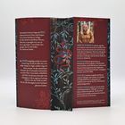 Ein dreiteiliger Flyer mit Texten über die Geschichte von Reid und Vaasa. In der Mitte eine Illustration mit roter Schlange. Rechts ein Foto von Rebecca Robinson und kurze Biografien von Nele Boysen, Katja Hald und Violeta Tapia.