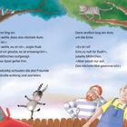 Eine Illustration von drei Freunden, die vorbeifahrende Autos beobachten, mit einem rot fahrenden Auto im Vordergrund.