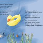 Text beschreibt eine Szene am Wasser mit Zesel, Badeente, und Schilf. Links unten ein schwimmender Zesel mit gelber Badeente.