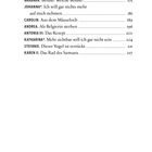 Texte mit Namen und Titeln, gefolgt von Seitenzahlen. Auf weißem Hintergrund, einfache Schriftart, strukturierte Anordnung.