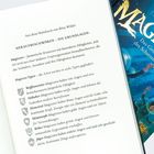 "Aus dem Notizbuch von Bitsy Wilder. Magicores sind fantastische Kreaturen, unterteilt in Waffemeister, Hellsheer, Elemental, Metamorph, Weber, Jäger."