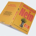 „Mithu Sanyal: Nein“ in großen Buchstaben, gelbes Cover mit Blumen, „Gegen die Militarisierung der Gegenwart“.