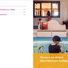Texte: "Inhalt", "Die Sicht einer Fachberatung – ein Epilog", "Literatur", "Weiterführende Literatur", "Vorwort zur dritten überarbeiteten Auflage". Raum mit Kindern, Spielzeug und buntem Teppich.