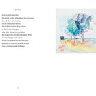 Ein Gedicht mit dem Titel "Lumio" beschreibt ein Kind, das ein Eis will. Rechts eine bunte Aquarellillustration mit Bäumen.