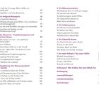 Inhalt mit Kapitelüberschriften und Seitenzahlen, darunter Themen wie Fürsorge, Projektmanagement, Mutterrolle, Burn-out-Vermeidung.