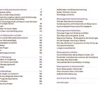 Inhalt: Thematische Gliederung zur Babyelternschaft mit Seitenzahlen. Kategorien: Bedürfnisse, Spiel, Bewegung, Pflege, Sprache.