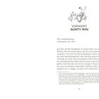 Logo mit Herz und Blumen. Titel: "VORWORT AUNTY WIN". Text beginnt mit: "Win, siebenundneunzig Todesursache: das Leben".