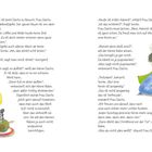 Seiten 10 und 11 einer Geschichte. Links ein schwarzer Rabe mit rotem Schal, rechts ein Dachs mit Schal am Tisch.