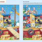 „Finde die 10 Unterschiede!“, „Alles durcheinander!“, „Betreten auf eigene Gefahr“. Illustrationen von einem Raben auf einem Schiff.