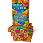 Buchcover "The Romance Revival" von Christina Lauren, blauer Hintergrund mit gelben Blumenmuster.