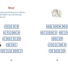 Rätsel über Pferderassen: Isländer, Haflinger, Araber, etc. Bilder von zwei Pferdeköpfen, Seite 44 und 45.