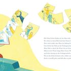 Texte: "Die Zehn Gebote finden wir im Alten oder Ersten Testament der Bibel..." 
Illustration: Person in Rot mit offenem Buch.