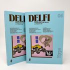 "Delfi, Magazin für neue Literatur" in Schwarz auf blauem Cover. Zwei Magazine, Bild eines Monstertrucks und einer Figur.