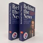 Zwei Bücher mit dem Titel "Behind the News" von Mary Abdelaziz-Ditzow. Cover zeigt ein Foto der Autorin.