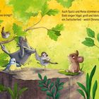 Texte: "Hör nur, wie die Amsel singt!", "Auch Spatz und Meise stimmen ein.", "Doch nichts erfreut die kleine Maus." 

Eine Illustration zeigt Vögel auf Ästen und eine unbeeindruckte Maus auf einem Baumstumpf.
