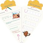 Meine Schule, Mit viel Schwung. Meine Schule heißt:. Ich komme in die Klasse 1a/1b/1c/1d. Male den Schwung von Biber Joschi nach.