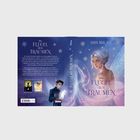 Buchcover: "Flügel aus Träumen" von Anna Bright. Zeigt eine Fee mit weißen Haaren und Flügeln, umgeben von Schneeflocken.
