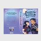 Auf einem lilafarbenen Hintergrund steht: "Ich küsse keinen Dämon – und wenn doch, würde davon die Welt untergehen?" Darunter ein Werwolf und ein Dämon.