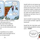 Zwei Panels: Links fällt eine Figur mit "Oh!", rechts wird sie gerettet: "Da bist du ja! Brauchst du Hilfe?" - "Ja, bitte." Plus Textpassagen und ein Einhorn mit Popcorn.