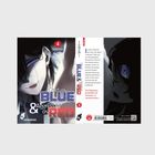 Titel: "Cold as BLUE & Aggressive as RED". Ein Manga mit einem geheimnisvollen, androgynen Charakter mit blau-schwarzem Haar.