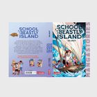 SCHULE DER BEASTLY ISLAND - GEJAGT. Cover: Kinder segeln in stürmischer See. Rückseite: Beschreibung, Manga-Stil.