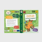 Texte: "WISSEN ZUM SCHULSTART: NATUR & UMWELT", "Warum ist Mülltrennung wichtig?", "Welche Tiere leben in der Stadt?" Illustration: Maus mit Blumen.