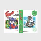 "Dr. Slump", "Akira Toriyama", "2 in 1", Illustration: Figur mit Brille und bunten Rückenflügeln auf Drachenähnlichem.