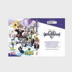 Titel: Kingdom Hearts III. Hauptfigur mit gelbem Schlüsselschwert, begleitet von bekannten Disney-Charakteren im Schnee.