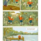 „Wer mich suchte, brauchte nur ans Wasser zu gehen.“ Ein Junge in rotem Pullover läuft und fischt in grüner Natur.