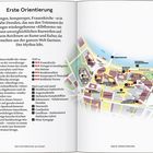 "Erste Orientierung" steht oben. Links Text über Dresdens Altstadt, rechts eine farbige Karte mit Sehenswürdigkeiten und Nummern.
