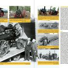 **Texte:**  
- "VETERANEN"  
- "AULTMAN-TAYLOR"  
- "Der Aultman & Taylor 30-60..."  
- "Case hatte viel Erfahrung im Bau..."  
- "Eine 65- oder 80-PS-Maschine, wie..."  
- "Maschinensubstitute nur aus 15-..."  
- "Case baute anfänglich..."  
- "Haskell County, Kansas. Dieser..."

**Beschreibung:**  
Collage aus historischen Traktorfotos, begleitet von erklärenden Texten. In Schwarz-Weiß und Farbe gehalten.