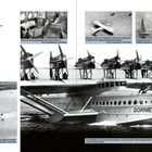 "Technische Daten: Dornier Do-X 1, Länge: 40,1 m, Spannweite: 48 m." Mehrere historische Fotos von Flugzeugen und Luftschiff.