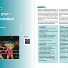 Text: Teil 2: Konter gegen Fausttechniken. Einleitung, Direkter Konter, Ausweichen und Wegleiten, Blocken, Fangen.
Links: Bild zweier Boxkämpfer im Ring. Rechts: QR-Code.