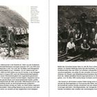 Links oben: "EINLEITUNG". Rechts oben: Text über italienische Wanderarbeiter. Zwei historische Fotos von Arbeitern an einer Bahnstrecke.