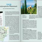 Seiten 22-23, Titel: "TOUR Subtropische Pflanzenwelt". Text über die Giardini Botanici Hanbury, inkl. Öffnungszeiten.