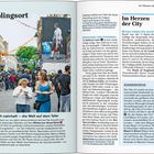 Lieblingsort. "Wahrhaft nahrhaft – die Welt auf dem Teller". Dicht gedrängten Menschen auf einer bunten, belebten Straße.