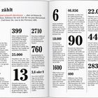 Doppelseite im Buch mit Titel "Das zählt", enthält numerische Fakten und informative Absätze über die Provence.