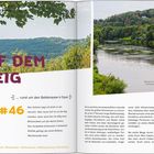 "Auf dem Steig" - rund um den Baldeneysee in Essen. Links Waldlandschaft, rechts ein Fluss mit bewaldeten Ufern.