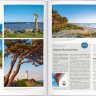 Texte: "Neuendorfs alter Reusenschuppen", "Schmucke Kennzeichen", "Hochland im Norden". Fotos: Küstenlandschaft, Leuchtturm, Bäume.