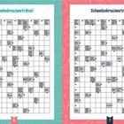 Zwei Schwedenkreuzworträtsel, links Nr. 6 auf grünem Hintergrund, rechts Nr. 7 auf rotem Hintergrund.