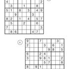 Nummern 5 und 6 zeigen zwei unvollständige Sudoku-Rätsel. Drei Glühbirnensymbole unten links.