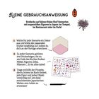 "KLEINE GEBRAUCHSANWEISUNG: Entdecke auf deiner Reise fünf Szenerien mit supersüßen Figuren in Japan: im Tempel, im Restaurant oder im Park!" Drei bebilderte Schritte mit Illustrationen von Stickern und einer Pinzette.
